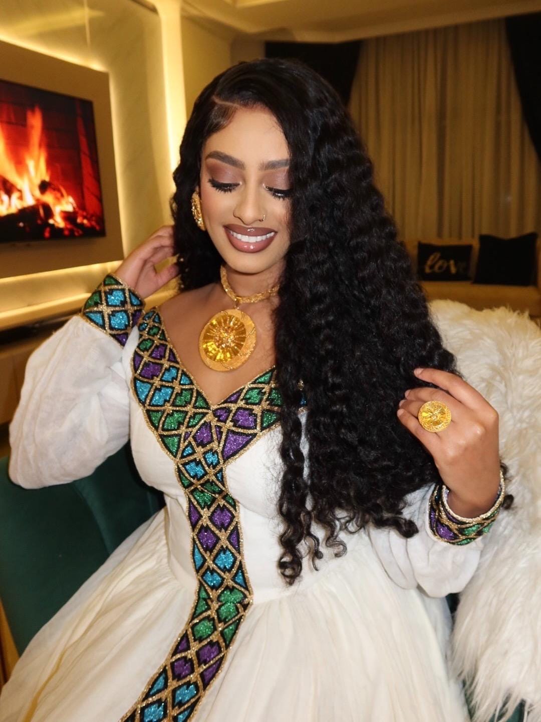 Ethiopian Women Traditional Dress, Zuria Habesha Tibeb, Ethiopian Cultural Wedding Dress, New Tilf Habesha Kemis, Modern Style Habesha Cloth