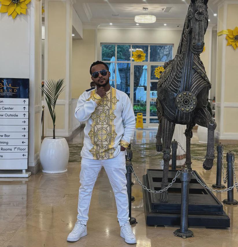 Ethiopian Men’s Traditional Shirt | Handmade Habesha Embroidered Clothing in Gold & Yellow, Modern Cultural Attire, Wedding Gift, Saba Tilf
