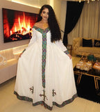 Ethiopian Women Traditional Dress, Zuria Habesha Tibeb, Ethiopian Cultural Wedding Dress, New Tilf Habesha Kemis, Modern Style Habesha Cloth