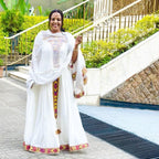 Habesha Dress, For Women, Ethiopian People Party Kemis, Habesha Cloth Design Gifts, Eritrea Apparel, |Cultural, Tibeb, Traditional New Tilet