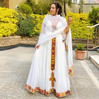 Habesha Dress, For Women, Ethiopian People Party Kemis, Habesha Cloth Design Gifts, Eritrea Apparel, |Cultural, Tibeb, Traditional New Tilet