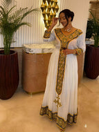 New Ethiopian Traditional Kemis, Handmade Ye Habesha Zuria Attire, Tibeb, Custom Ethiopian Dress Design, Habesha Gift, Habesha Women's Libs