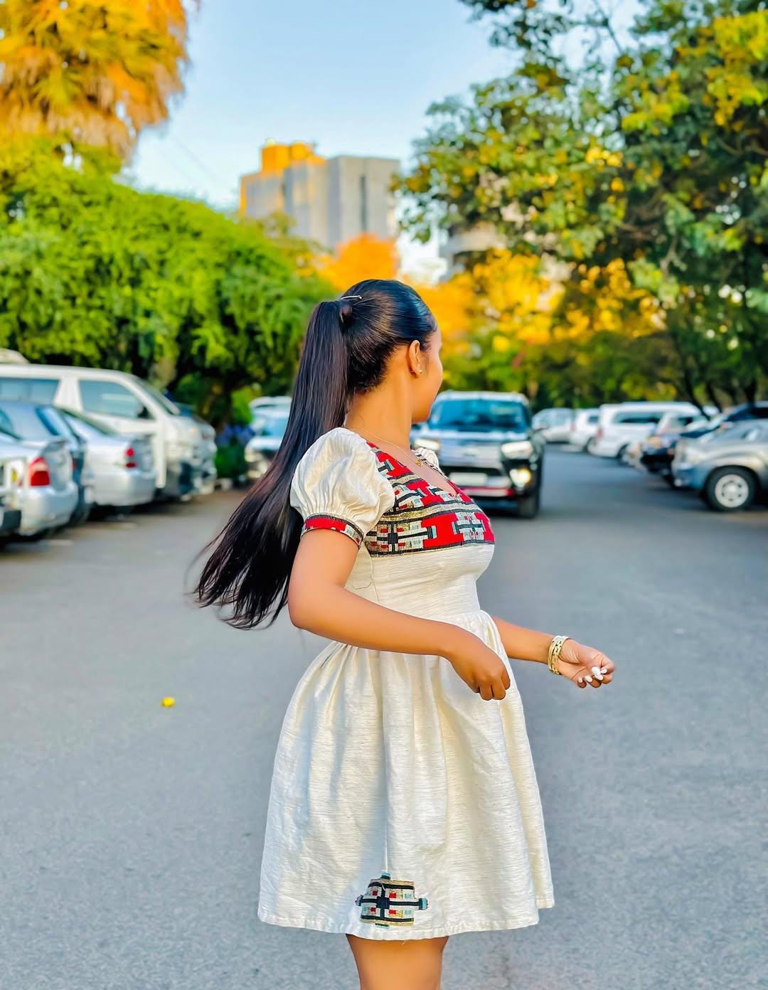 Tilf Design Habesha Kemis: Handwoven Fetil Fabric Ethiopian Dress, Modern Eritrean Cultural Cloth, Traditional Women’s Outfit