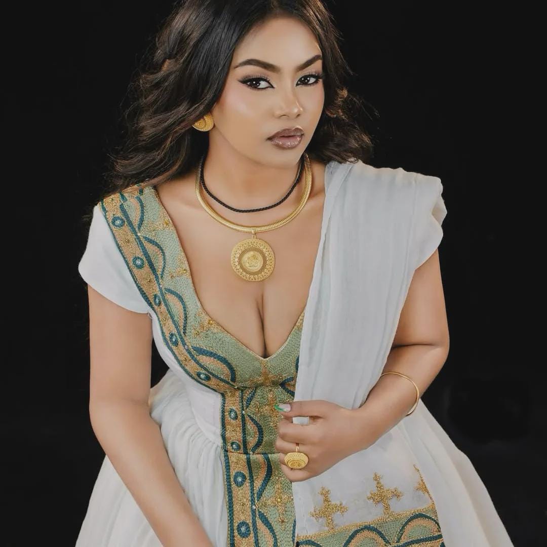 Modern Ethiopian Women’s Dress | Handmade Zuria Habesha Kemis, New Tilet Design, Elegant Cultural Attire, Traditional Wedding Clothing Sale