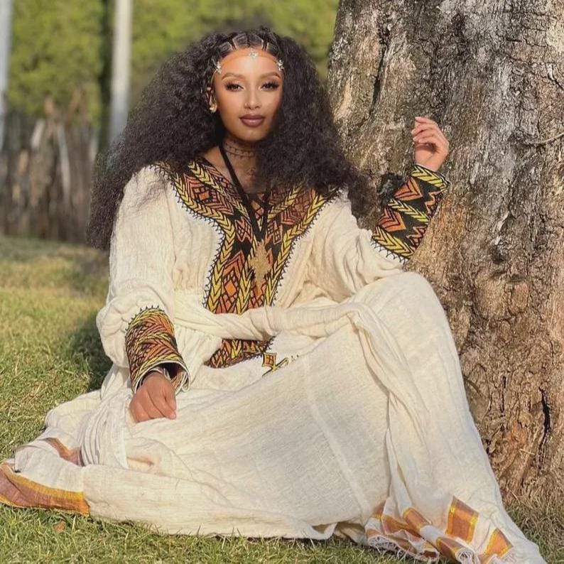 Habesha Kemis, Ethiopian Traditional Dress, Kemis, Eritrean Women’s Cultural Clothing, Elegant Handmade Wedding, New Habesha Attire, Bahil