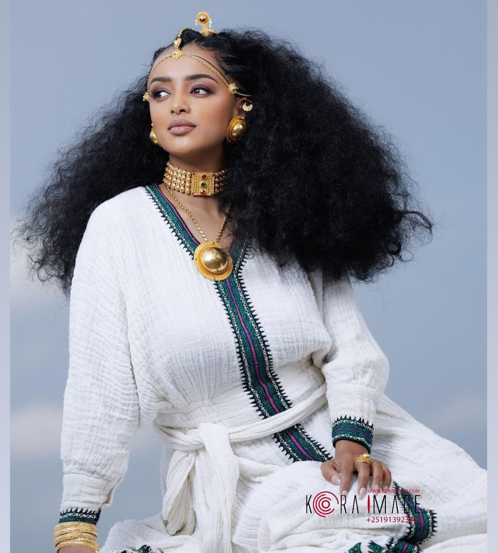 Ethiopian Cultural Dress, New Style  Axum Habesha Tilf Kemis, Ethiopian Traditional Wedding, Libs