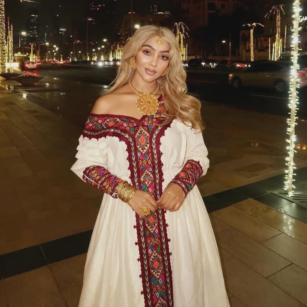 Ethiopian & Eritrean Habesha Dress: Handwoven Traditional Habehsa Kemis, Women’s Cultural Attire, Custom-Made Ethiopian Clothing, Fetil Gift