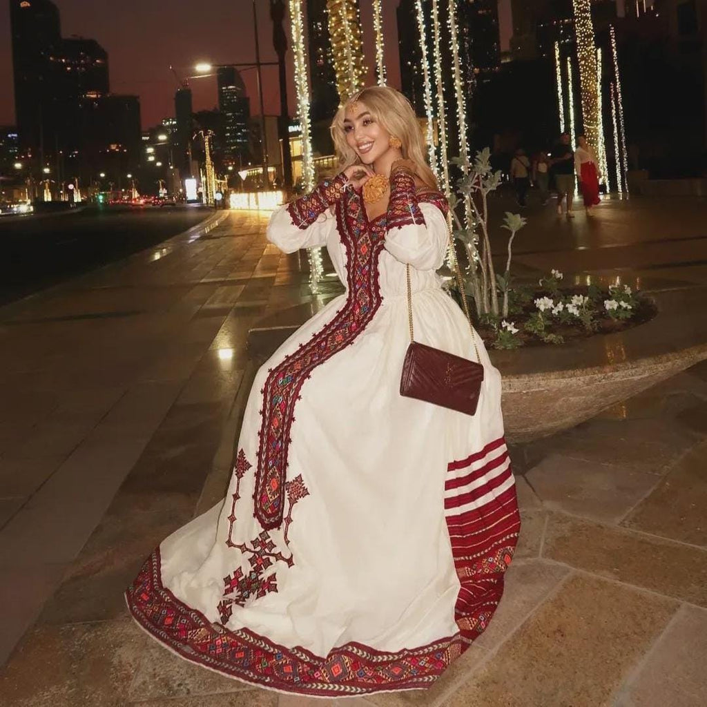 Ethiopian & Eritrean Habesha Dress: Handwoven Traditional Habehsa Kemis, Women’s Cultural Attire, Custom-Made Ethiopian Clothing, Fetil Gift