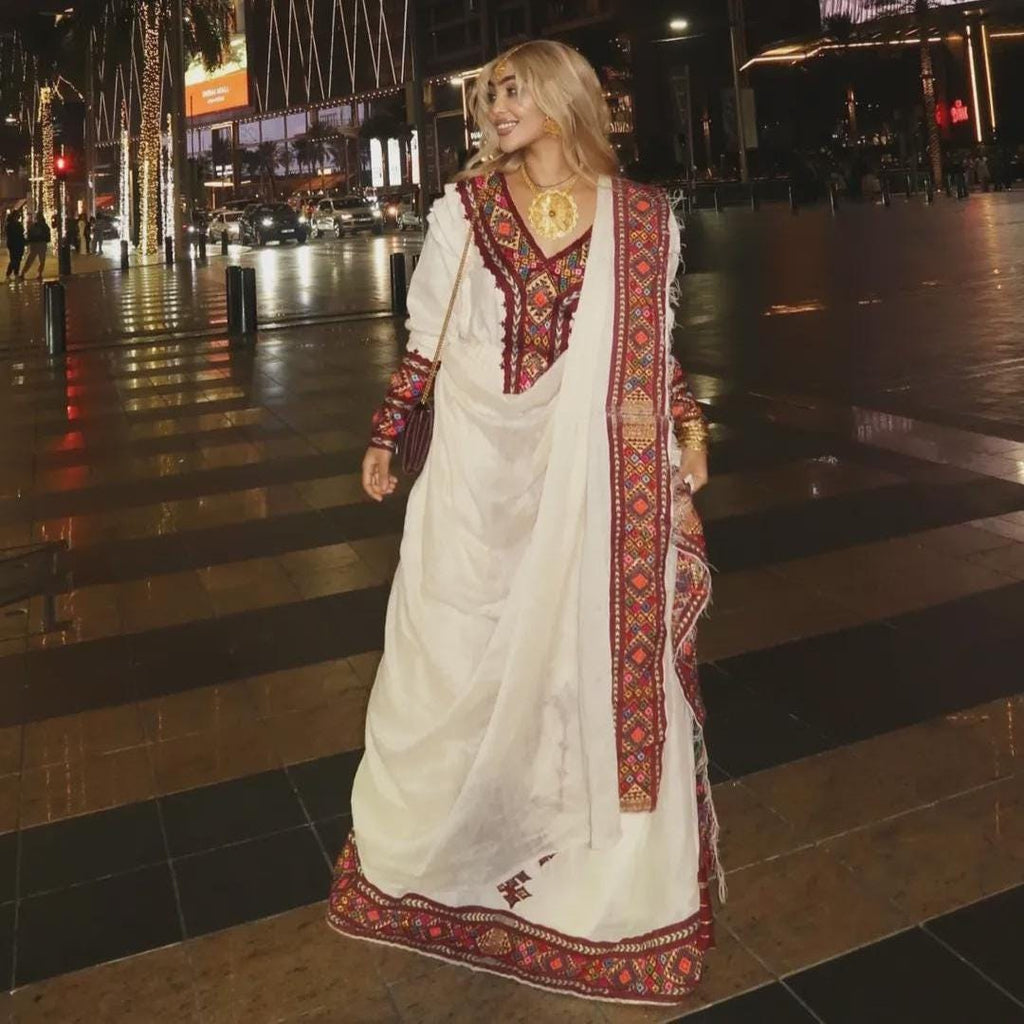 Ethiopian & Eritrean Habesha Dress: Handwoven Traditional Habehsa Kemis, Women’s Cultural Attire, Custom-Made Ethiopian Clothing, Fetil Gift