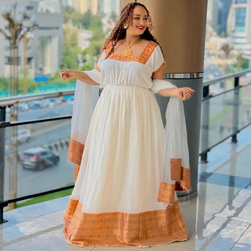 Ethiopian Dress, Zuria Cultural Habesha Tibeb, Ethiopian Traditional Wedding Dress Sale, New Tilet Ye Habesha Kemis, Style Habesha Cloth