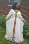 Ethiopian Cultural  Dress For Women, Habesha Traditional Design  Kemis Gift, Eritrean Zuria Handmade Clothing