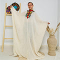 Free-Size Habesha Kemis: Lightweight Red, Gold, Green Ethiopian Traditional Dress, Handcrafted Cultural Attire for Weddings & Celebrations