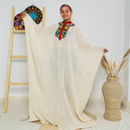 Free-Size Habesha Kemis: Lightweight Red, Gold, Green Ethiopian Traditional Dress, Handcrafted Cultural Attire for Weddings & Celebrations