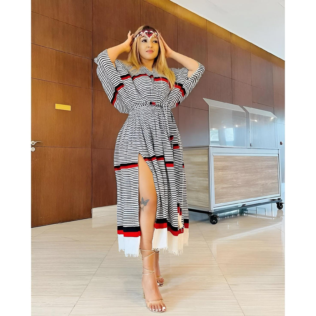 Handwoven Oromo Dress: Traditional Ethiopian Wellega Outfit, Authentic Custom Attire for Women, Cultural Clothing