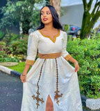 New Habesha Dress: Ethiopian Women's Kemis, Eritrean Traditional Outfit for Women, Buna Kemis