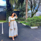New Habesha Dress: Ethiopian Women's Kemis, Eritrean Traditional Outfit for Women, Buna Kemis