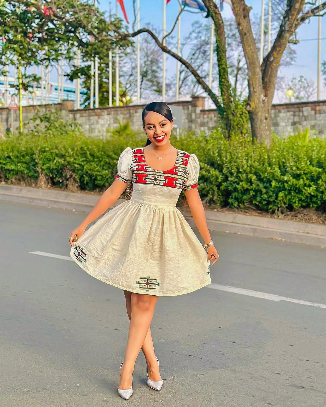 Tilf Design Habesha Kemis: Handwoven Fetil Fabric Ethiopian Dress, Modern Eritrean Cultural Cloth, Traditional Women’s Outfit