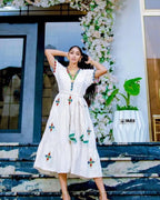 New Ethiopian Dress for Women: Handwoven Fetil Fabric, Modern Design Gift, Traditional Kemis for Cultural Events
