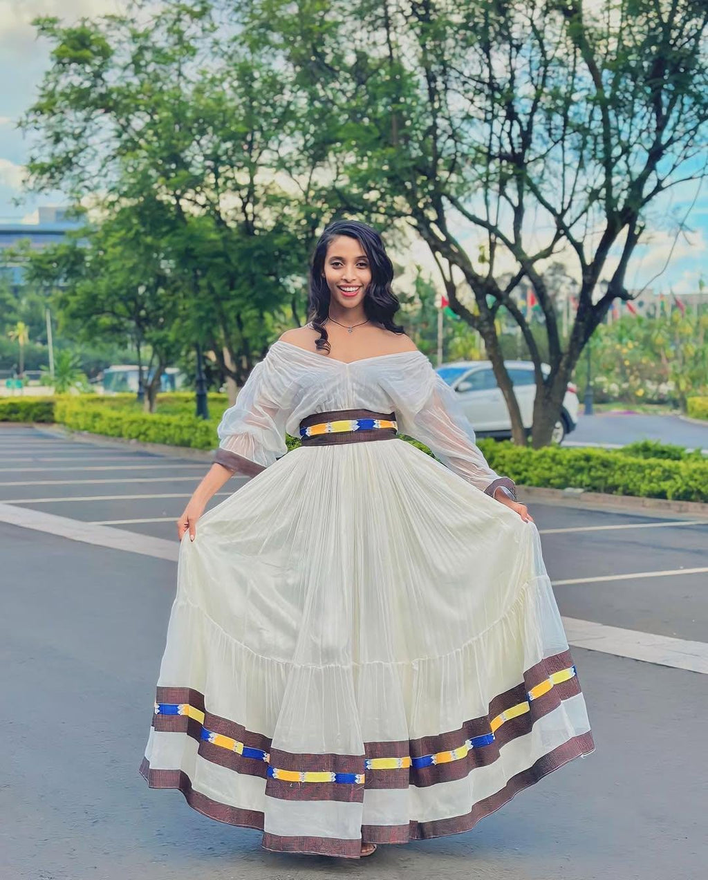 Elegant Shoa Oromo Dress, Traditional Brown Habesha Kemis, Handmade Ethiopian Tilet Outfit for Women, Cultural Wedding & Celebration Attire