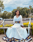 Elegant Shoa Oromo Dress, Traditional Brown Habesha Kemis, Handmade Ethiopian Tilet Outfit for Women, Cultural Wedding & Celebration Attire