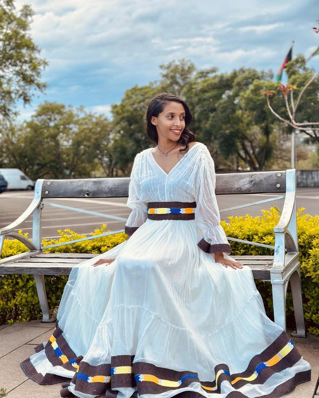 Elegant Shoa Oromo Dress, Traditional Brown Habesha Kemis, Handmade Ethiopian Tilet Outfit for Women, Cultural Wedding & Celebration Attire