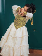Handmade Fetil Habesha Kids’ Dress: Ethiopian Eritrean Cultural Clothing, Traditional Outfit, Children’s Attire, Family Holiday Fashion