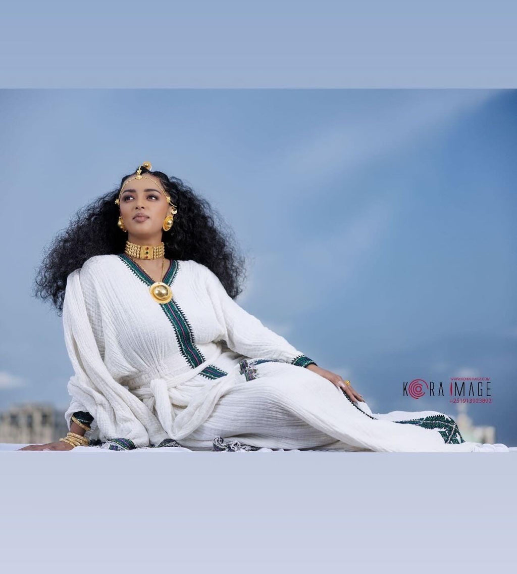Ethiopian Cultural Dress, New Style  Axum Habesha Tilf Kemis, Ethiopian Traditional Wedding, Libs