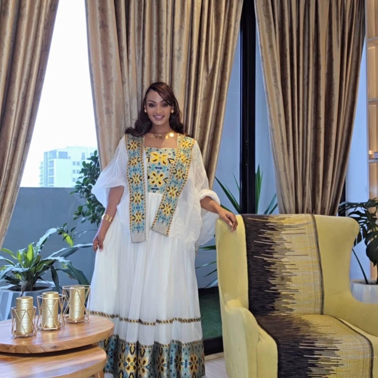 New Tilet Ethiopian Cultural Dress, Cultural Zuria Habesha Tibeb Kemis, Traditional Wedding Libs