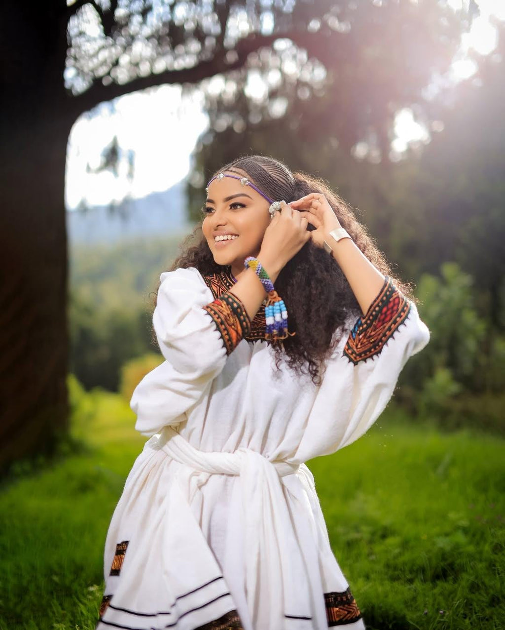 Traditional Ethiopian Raya Bufé Dress: Handmade Habesha Kemis, Soft Fetil Fabric, Elegant Cultural Attire for Weddings & Celebrations Tilet