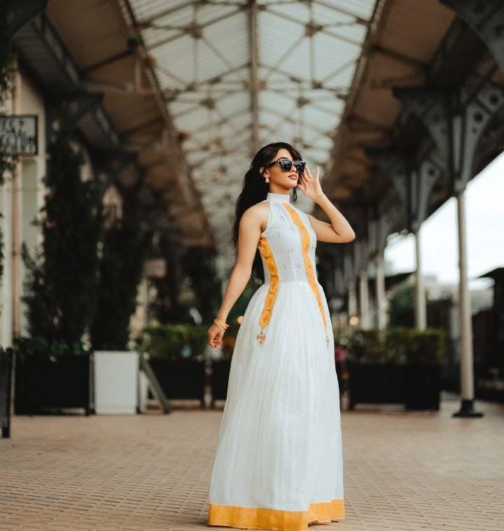 Handwoven Habesha Kemis: New Luxurious Ethiopian & Eritrean Wedding Dress, Traditional Yellow Zuria for Women, Custom Cultural Attire