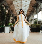 Handwoven Habesha Kemis: New Luxurious Ethiopian & Eritrean Wedding Dress, Traditional Yellow Zuria for Women, Custom Cultural Attire