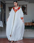 Simple Red Habesha Dress: New Everyday Ethiopian Lightweight Kemis for Women, Comfortable Free-Size Traditional Outfit for Effortless Style
