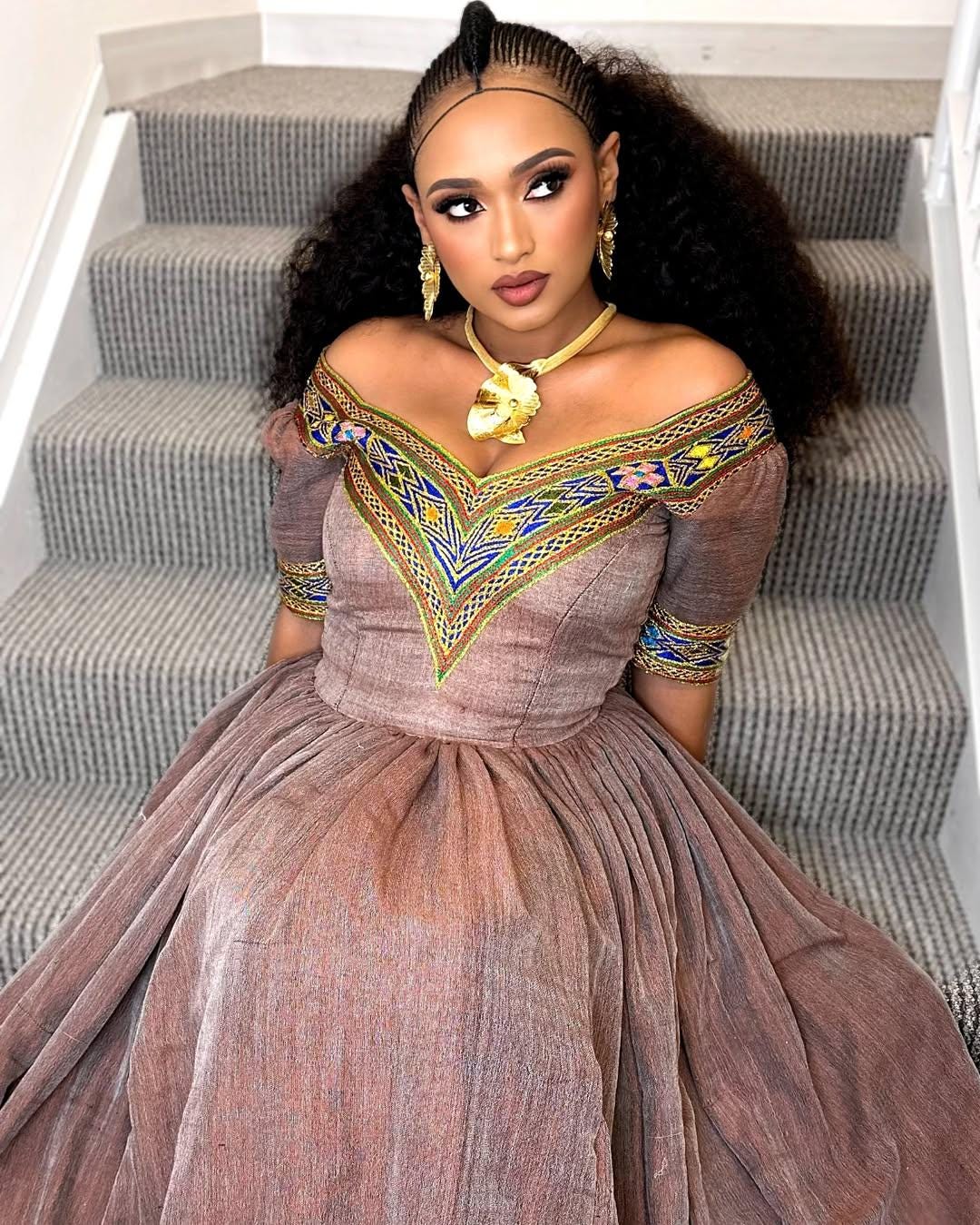 Ethiopian Dress Handmade, Zuria Habesha Kemis, Handwoven Traditional Outfit with Custom Sizing