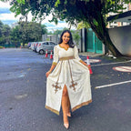 New Habesha Dress: Ethiopian Women's Kemis, Eritrean Traditional Outfit for Women, Buna Kemis