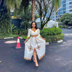 New Habesha Dress: Ethiopian Women's Kemis, Eritrean Traditional Outfit for Women, Buna Kemis