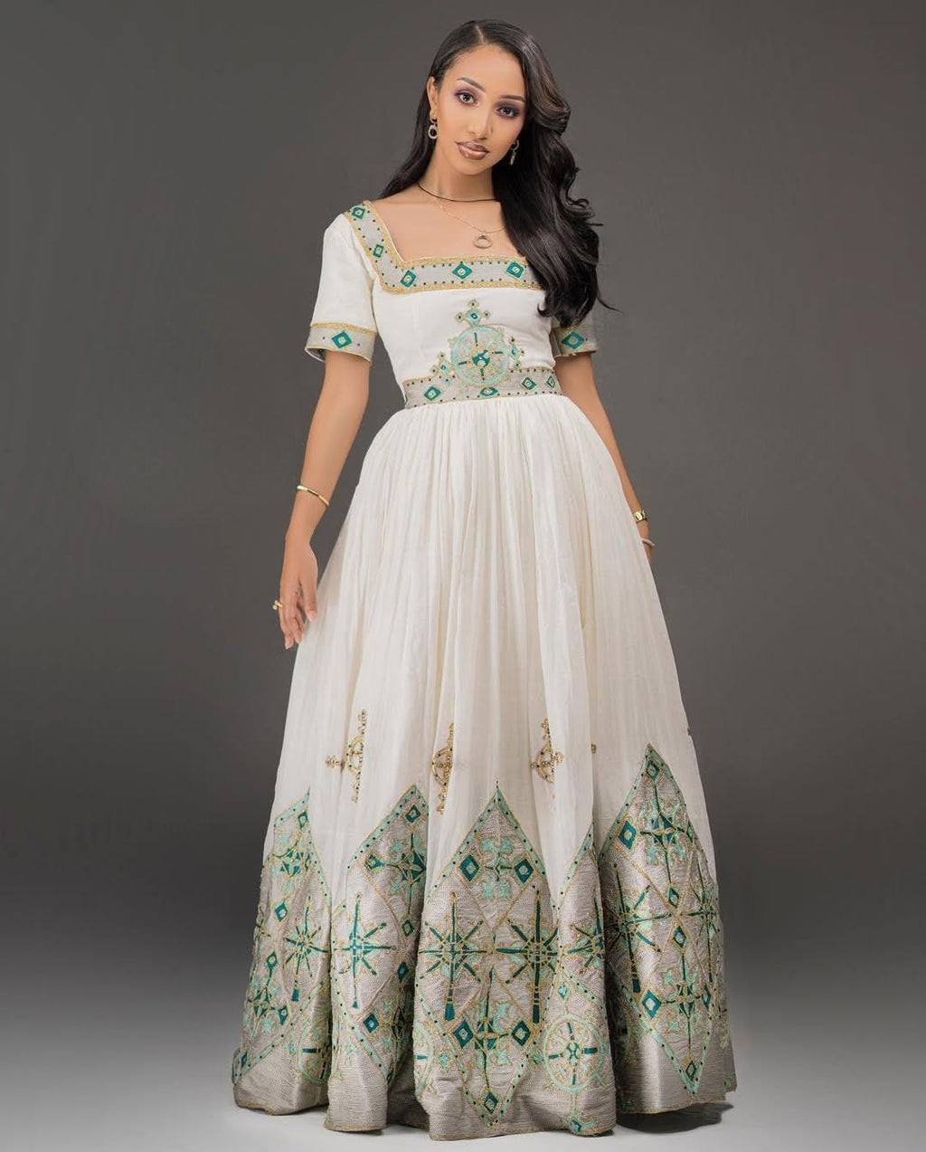 Ethiopian Dress Handmade Cultural Zuria Habesha Kemis, Handwoven Traditional Outfit with Custom Sizing