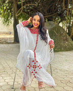 Handwoven Simple Habesha Dress: Minimalist Ethiopian Eritrean Traditional Women’s Top Gown for Everyday, Elegance and Cultural Celebrations