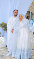 Family Habesha clothing, New white Tilet,  Eritrean and Ethiopian Traditional Wedding Attire, Custom Made Habesha Fashion