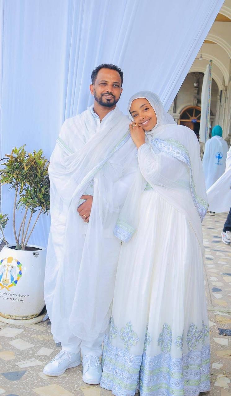 Family Habesha clothing, New white Tilet,  Eritrean and Ethiopian Traditional Wedding Attire, Custom Made Habesha Fashion