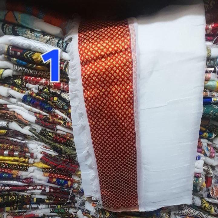 Habesha Netela (ነጠላ), Ethiopian Scarf/Shawl/Wrap, Handwoven Cotton, Tibeb or Tilet, Gauzy Fabric, 85"L X 55"W