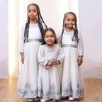 Family Habesha clothing, New white Tilet,  Eritrean and Ethiopian Traditional Wedding Attire, Custom Made Habesha Fashion