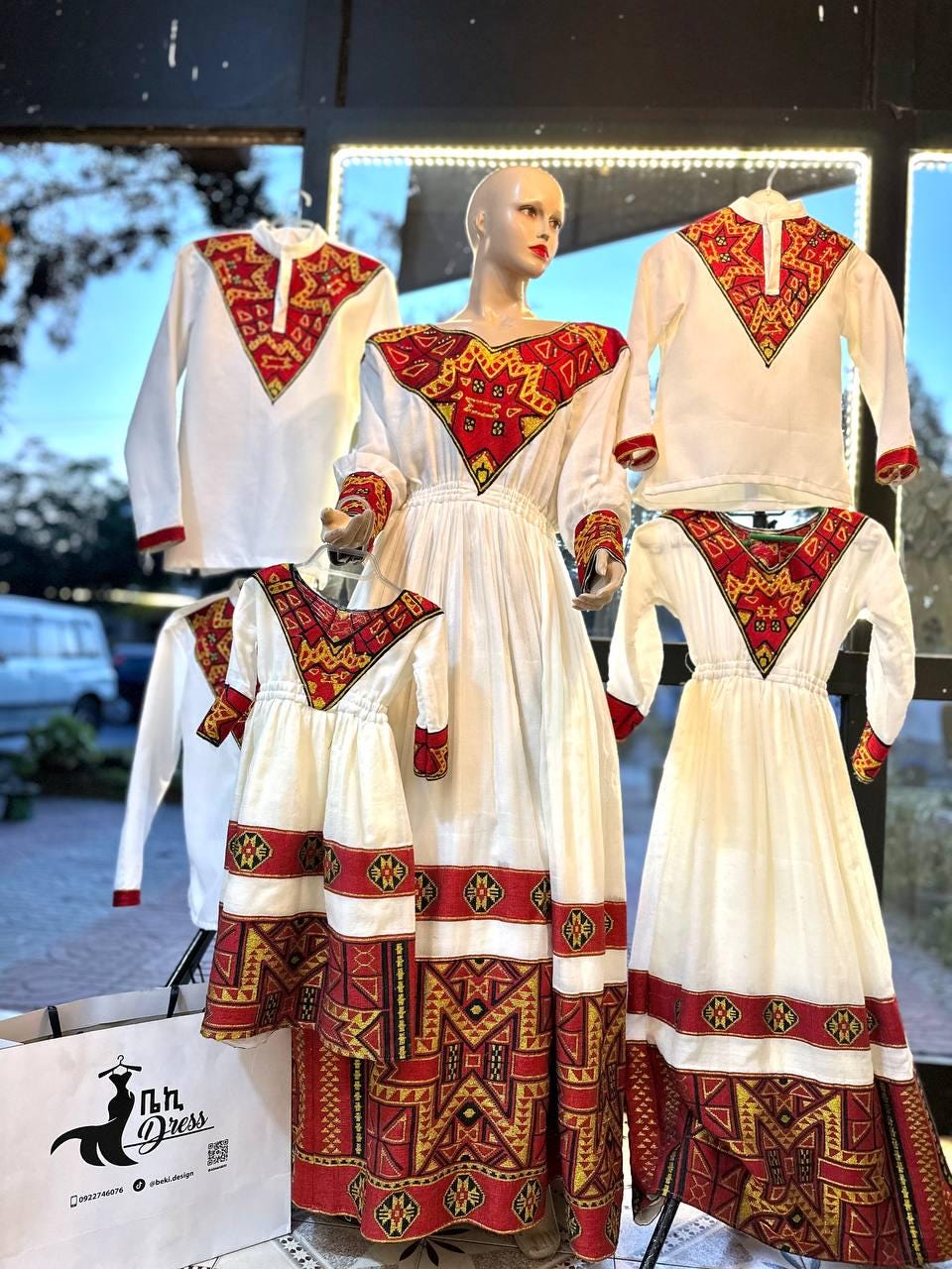 Custom Made Zuria Habesha Kemis, New red Menen Eritrean & Ethiopian Traditional Fashion, Cultural Dress for Women