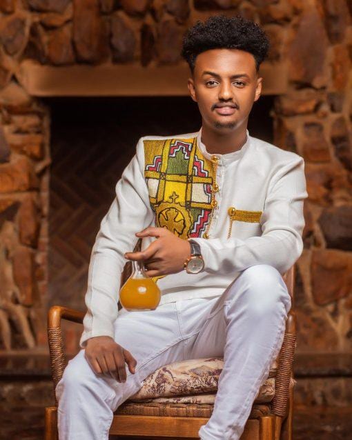 New Handmade Ethiopian Men’s Top, Habesha Men Traditional Cultural Men Wear, Gold Tilet Eritrean Clothing