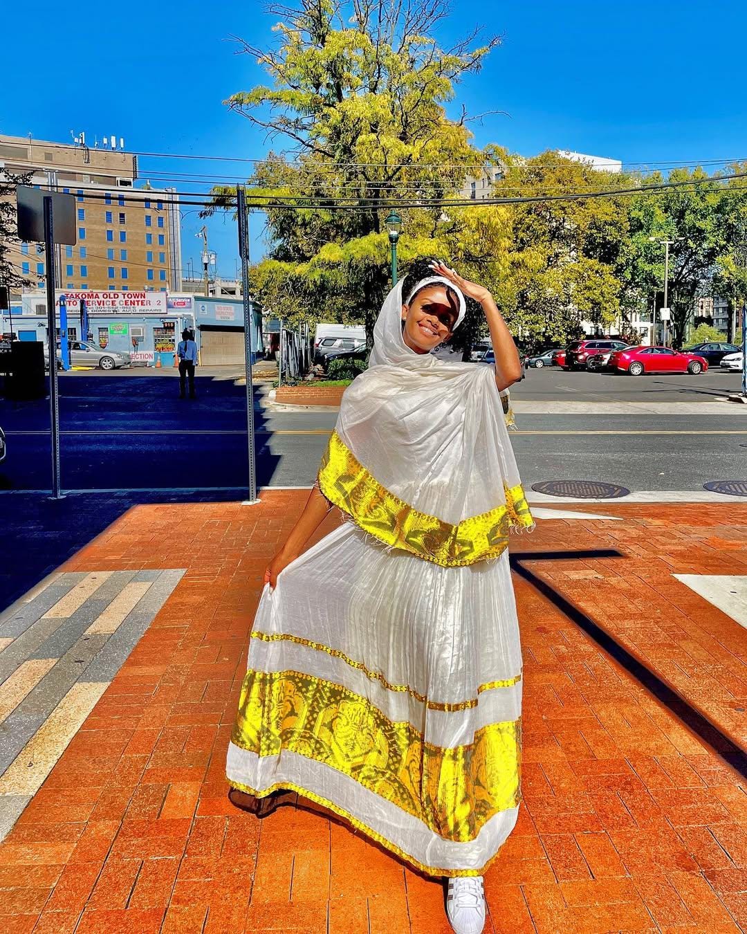 Yellow Zuria Tibeb Habesha Kemis, Ethiopian Cultural Dress, New Tilet Wedding Attire, Handmade Traditional Libs