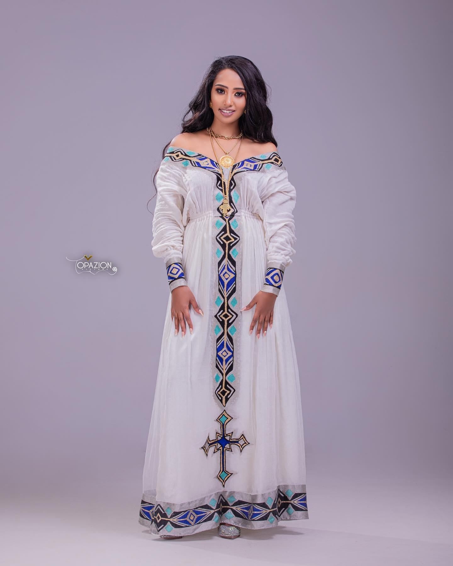 Ethiopian Dress Handmade Zuria Habesha Kemis: Handwoven Traditional Outfit with Custom Sizing, Elegant Cultural Clothing for Special Events