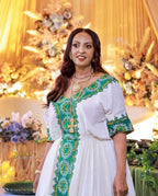 New Style Ethiopian Cultural Dress, Zuria Habesha Tibeb Libs, Eritrean Traditional Wedding Outfit