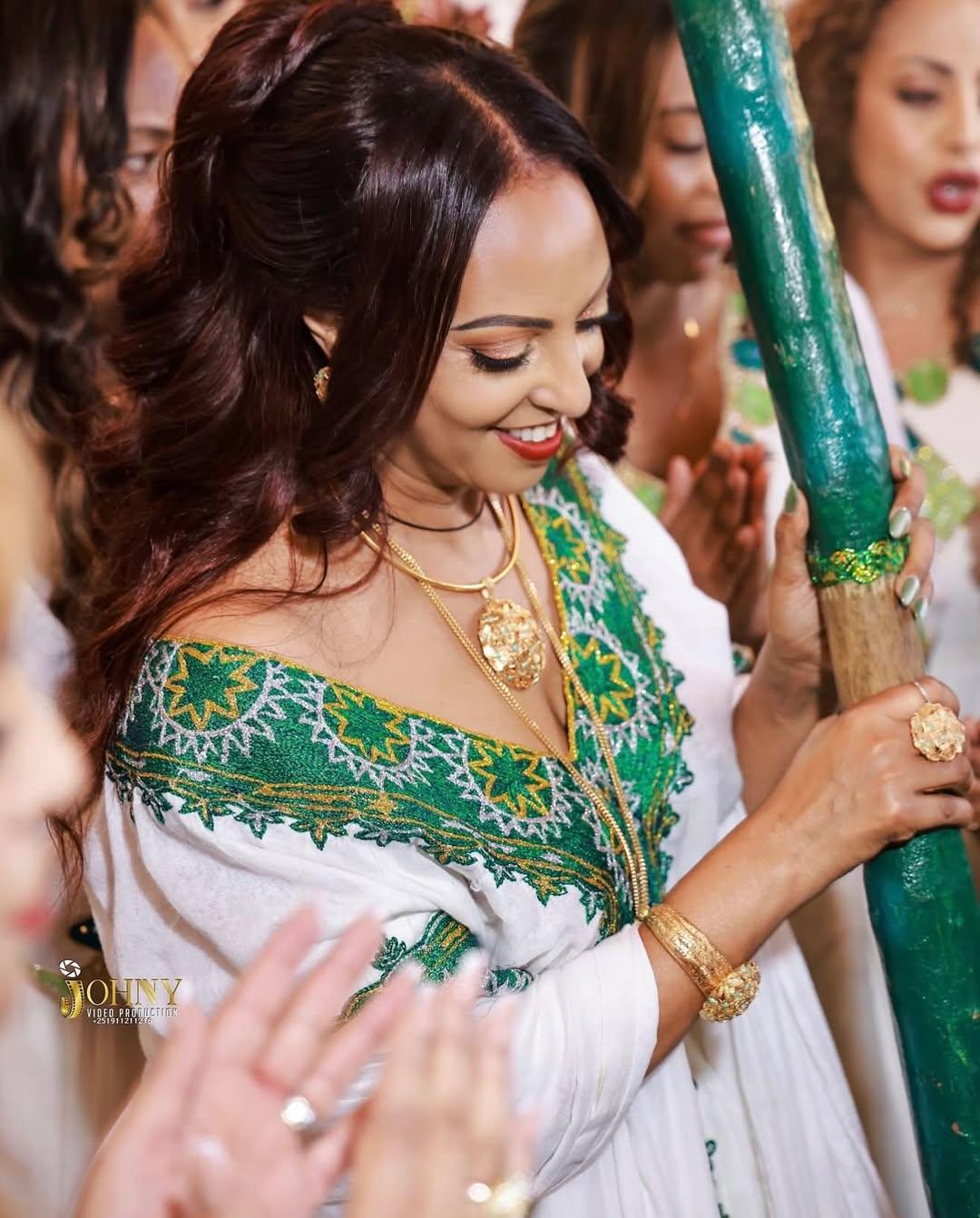 New Style Ethiopian Cultural Dress, Zuria Habesha Tibeb Libs, Eritrean Traditional Wedding Outfit
