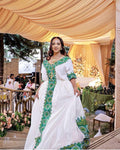 New Style Ethiopian Cultural Dress, Zuria Habesha Tibeb Libs, Eritrean Traditional Wedding Outfit