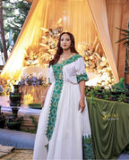 New Style Ethiopian Cultural Dress, Zuria Habesha Tibeb Libs, Eritrean Traditional Wedding Outfit