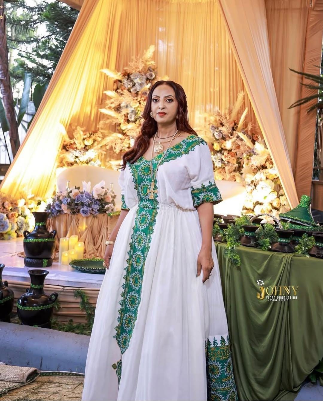 New Style Ethiopian Cultural Dress, Zuria Habesha Tibeb Libs, Eritrean Traditional Wedding Outfit